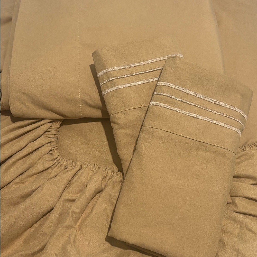 Marigold Yellow King Cotton Blend Sheet Set